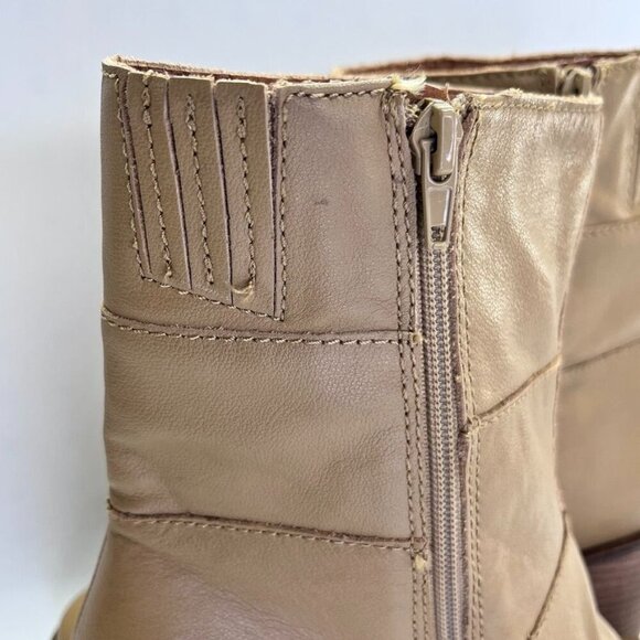 Lucky Brand Omarey Platform Boot Women's Size 10 in Tan Block Heel Inside Zip - Picture 8 of 16